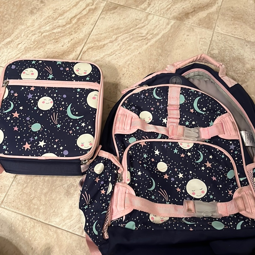 Pottery Barn kids moon and stars backpack and lunchbox set!